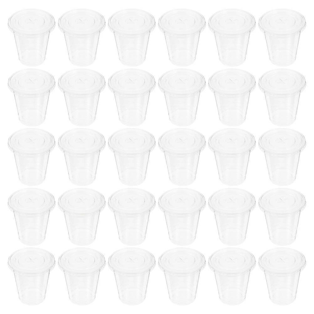 Transparent PET Cups with Lids for Fish Tank Use and Beverage Storage 100Pcs