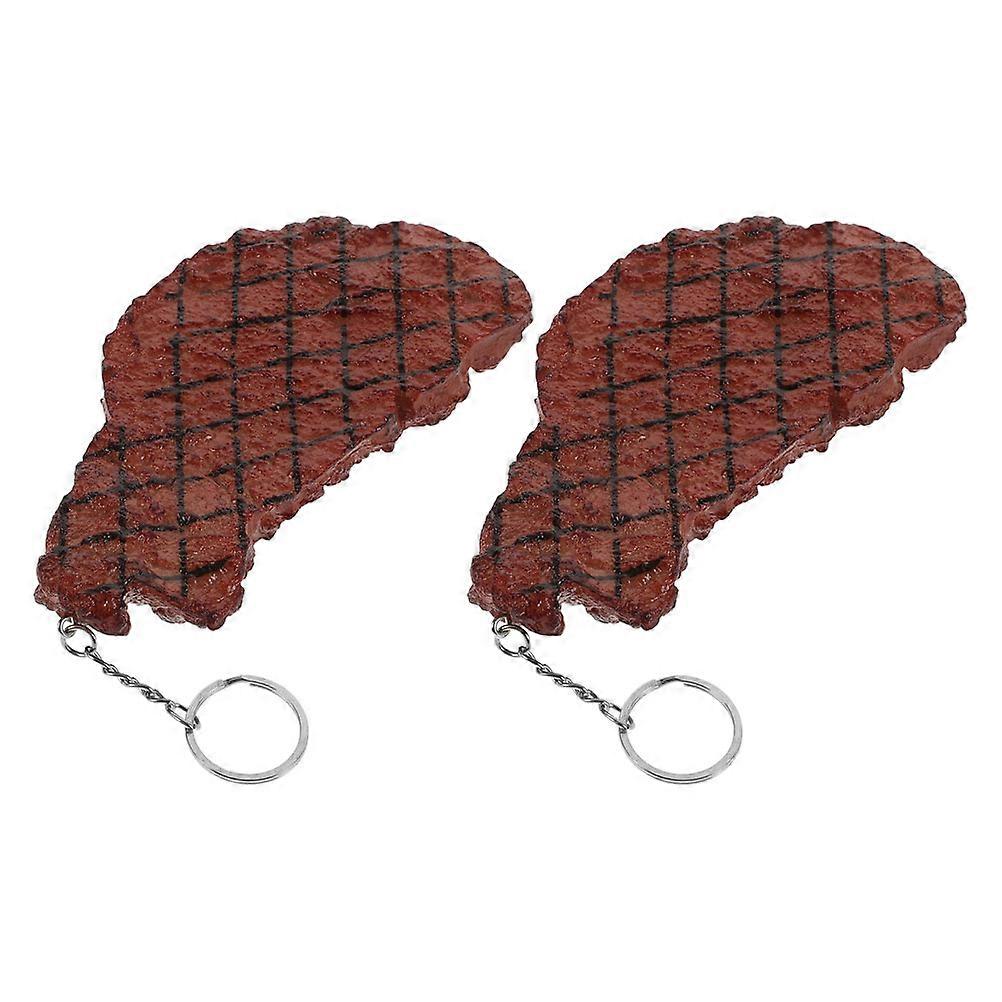 Cute Mini Food Keychains with High Realism for Home Decor and Backpack Pendant Light Brown 2pcs