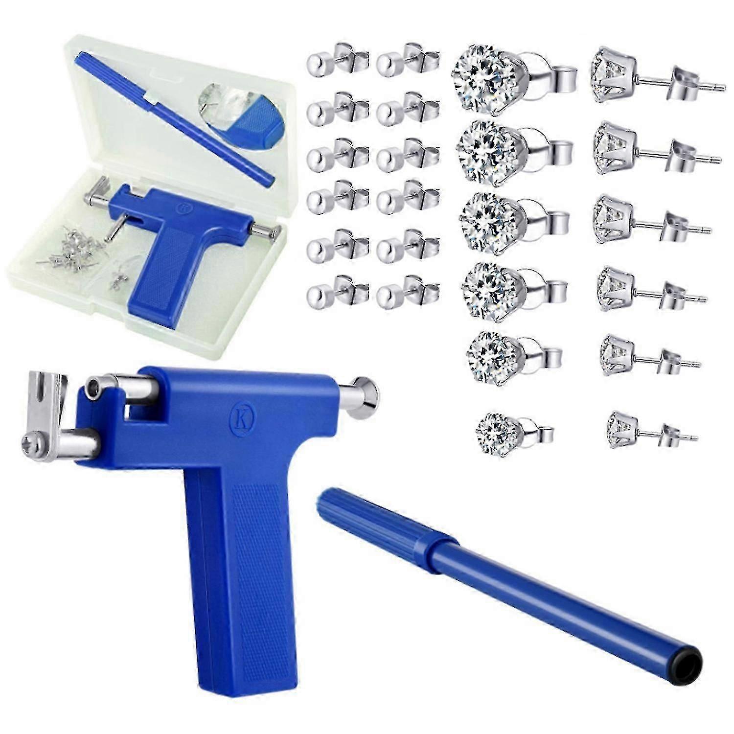 Professional Stainless Steel Ear Piercing Gun Kit Featuring 12 Sets of Painless Ear Studs