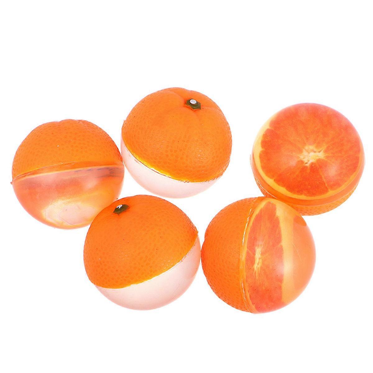 Jumping Toy 5Pack Orange Shaped Bouncing Ball Fun Activity For Kids 4.5x4.5x4.5cm Leisure Fun