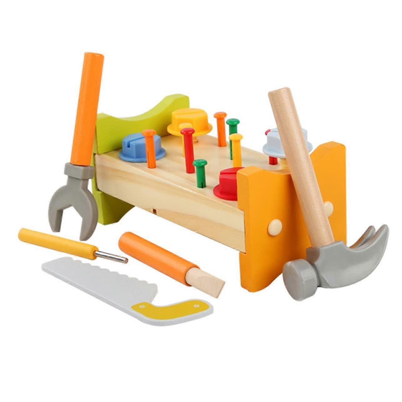 1 Set Hammering Peg Workbench Educational Wooden Toy for Ages 1 Promotes Hand Coordination Creativity LightUp for Toddlers