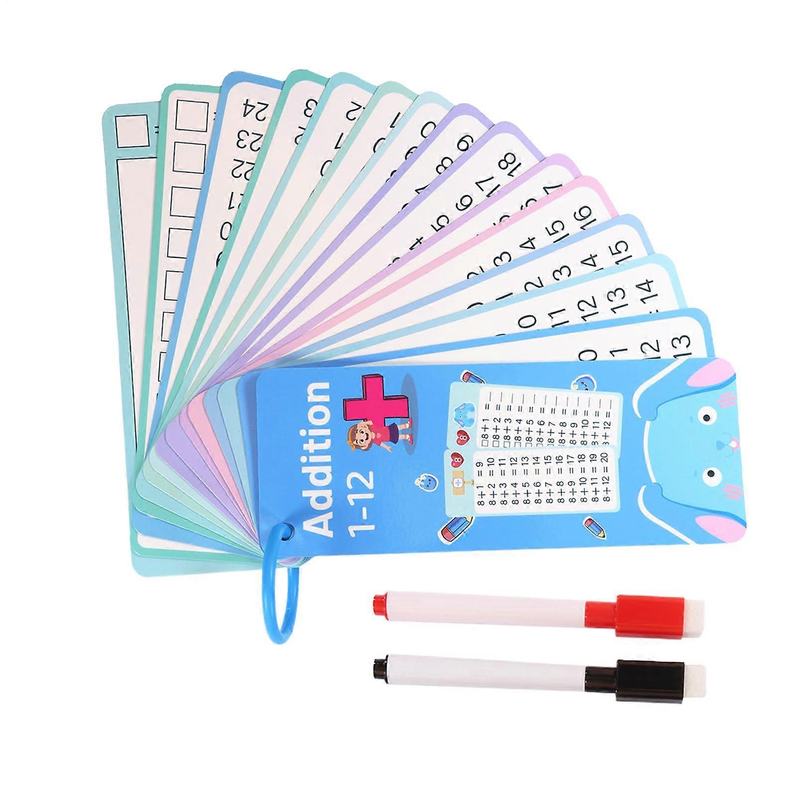 Mathematik -Flash -Karten Math Flash Cards For Subtraction Addition Division, Dry-Erase Kindergarten Multiplication