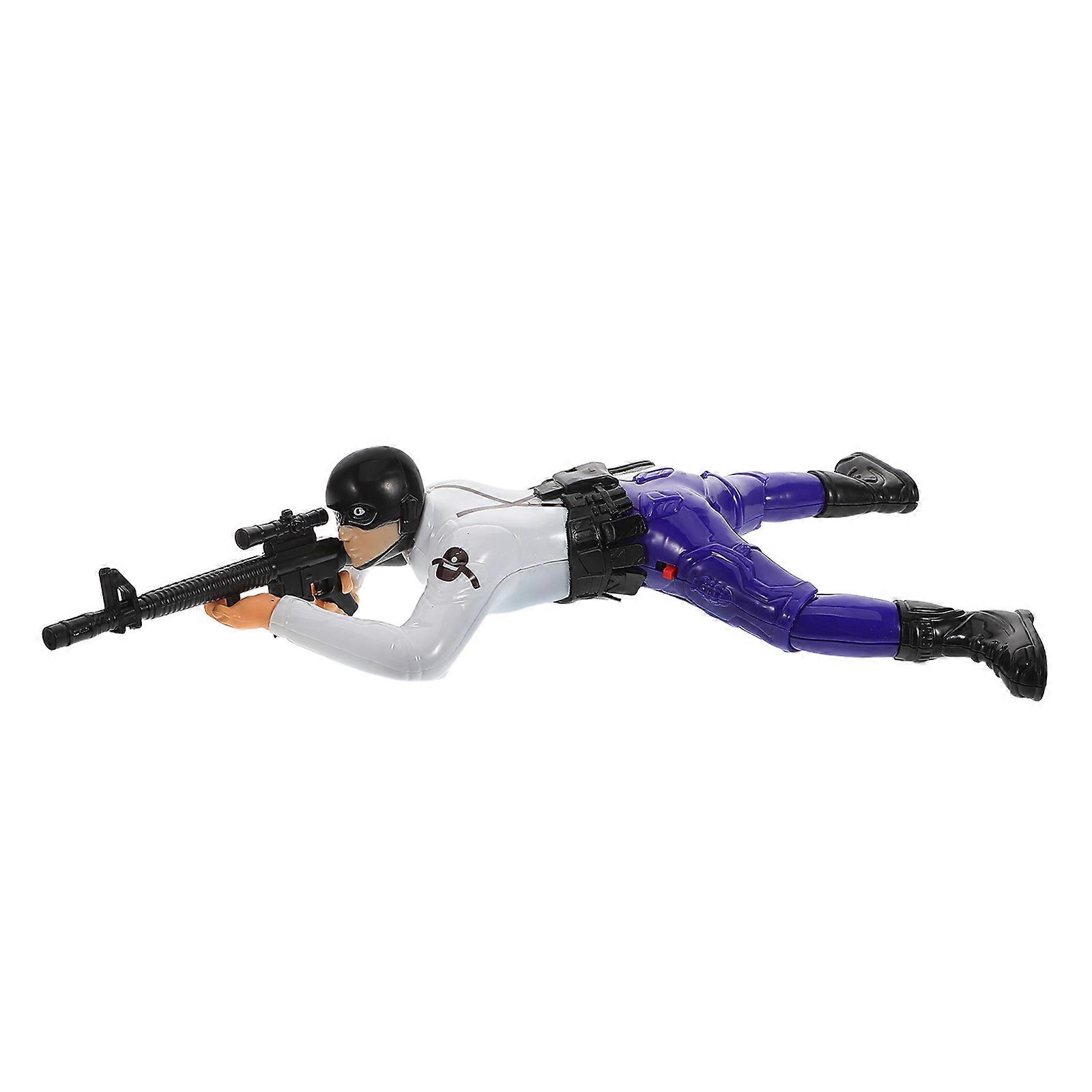 Electric Crawling Soldier Toy for Kids MultiFunctional Realistic Action Figure Engaging Play Experience 8.5 Inches