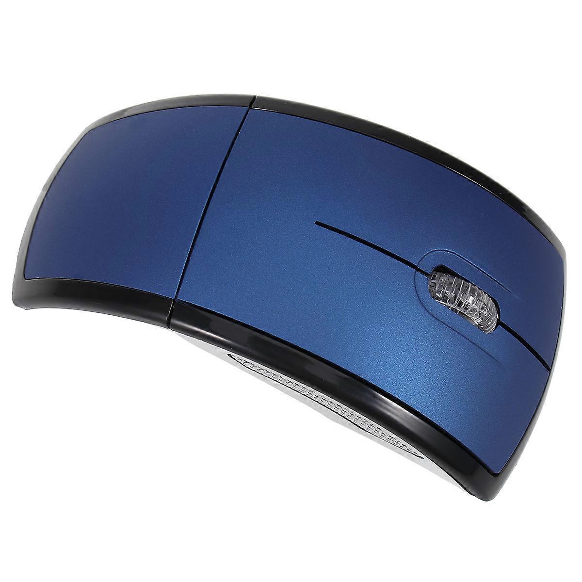 Folding Wireless Mouse with Transmission Ergonomic Blue Plastic Design for Laptops PCs Up to 33 Feet