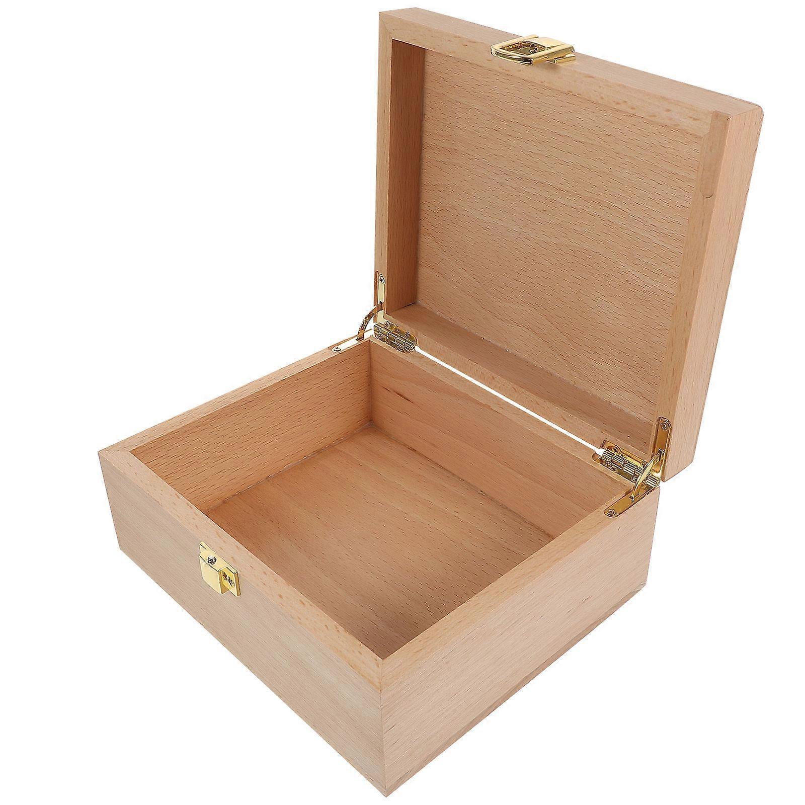 Solid Wood Jewelry Box for Storage, Hand Polished Gift Container for Wedding Decor and Small Item Organization
