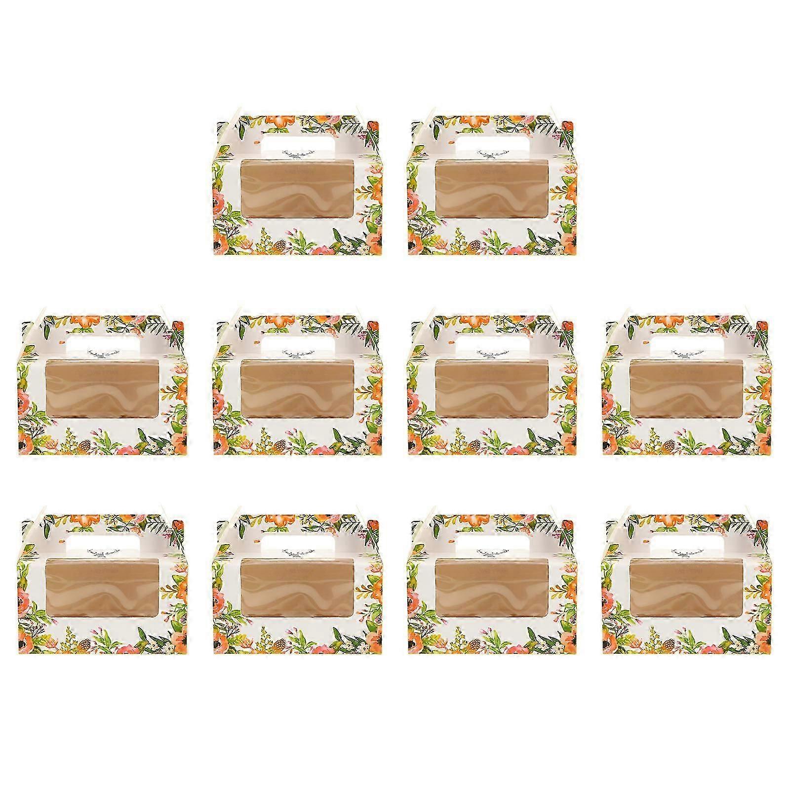 Cajas de pastel de fiesta de forma rectangular diseño de ventana transparente postres de panadería 10Pack