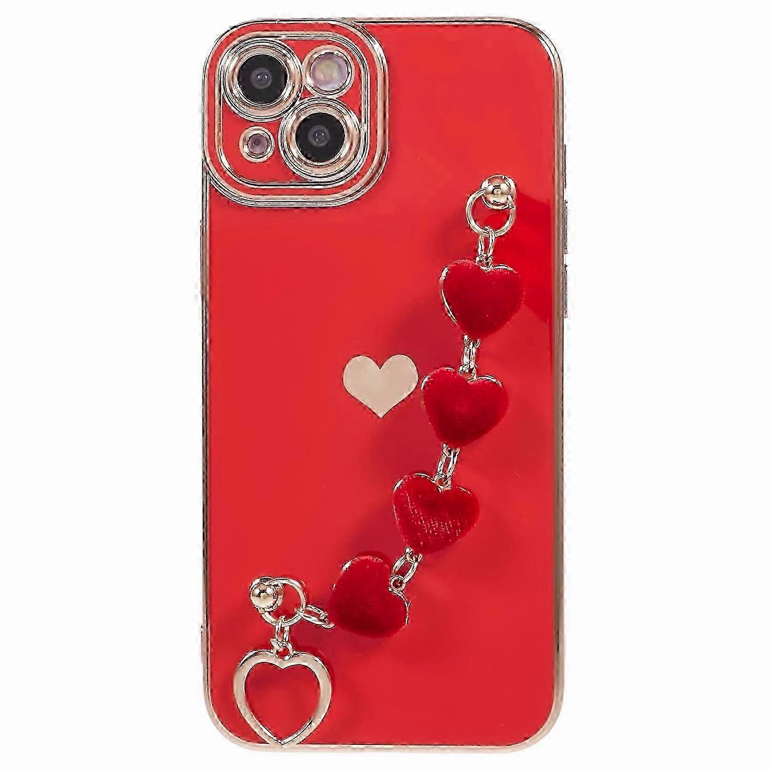 Shockproof Case for Iphone Phone with Electroplating TPU Material and Strap, Compatible with iPhone 15 Plus
