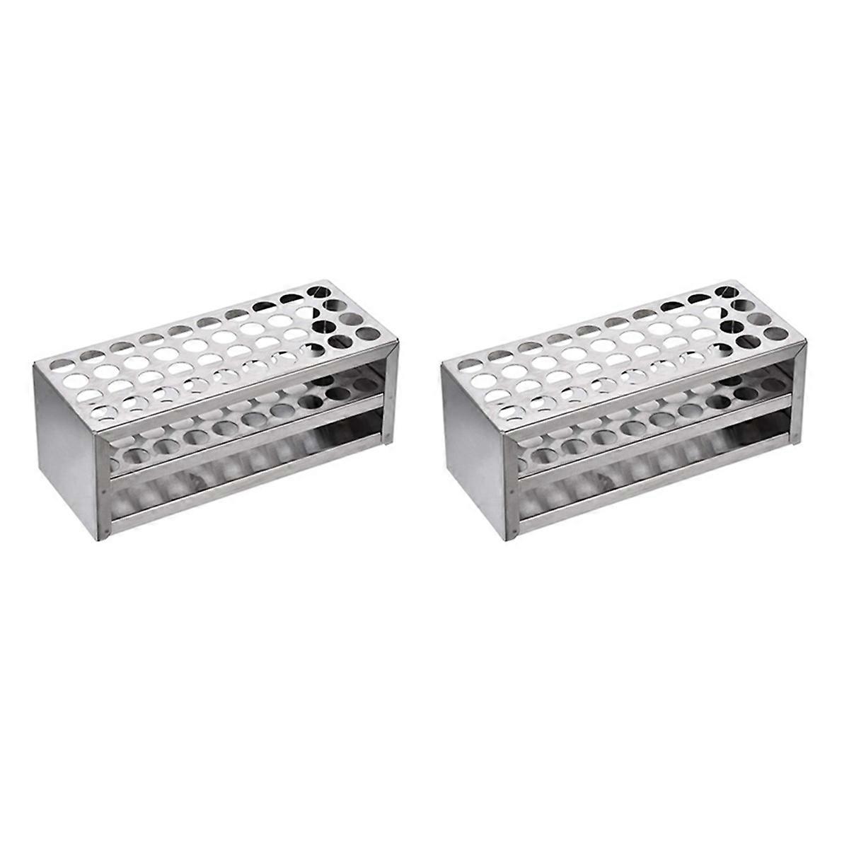 2 Pcs 14mm 40 Hole Aluminum Test Tube Rack Multifunctional Laboratory Test Tube Holder Laboratory Eq