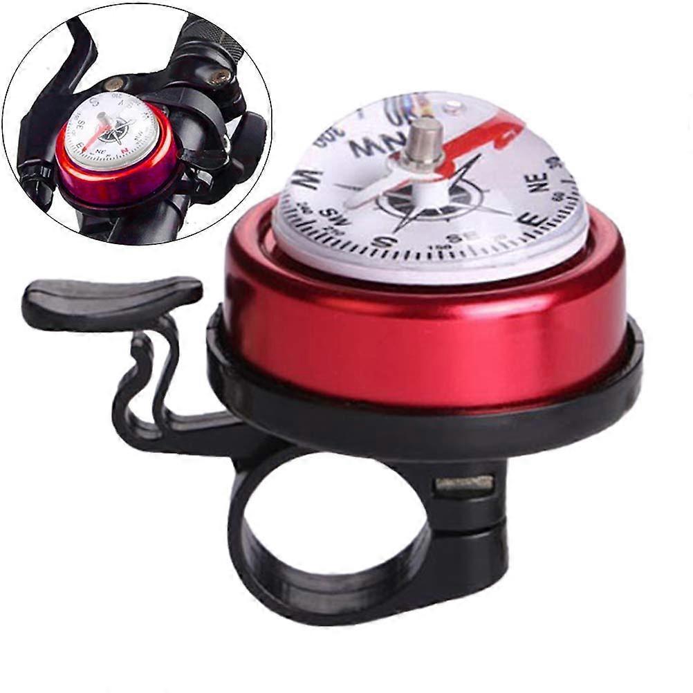 Bicycle Bell Mountain Bike Handlebar Alarm with Compass One Size Red Durable Accessory