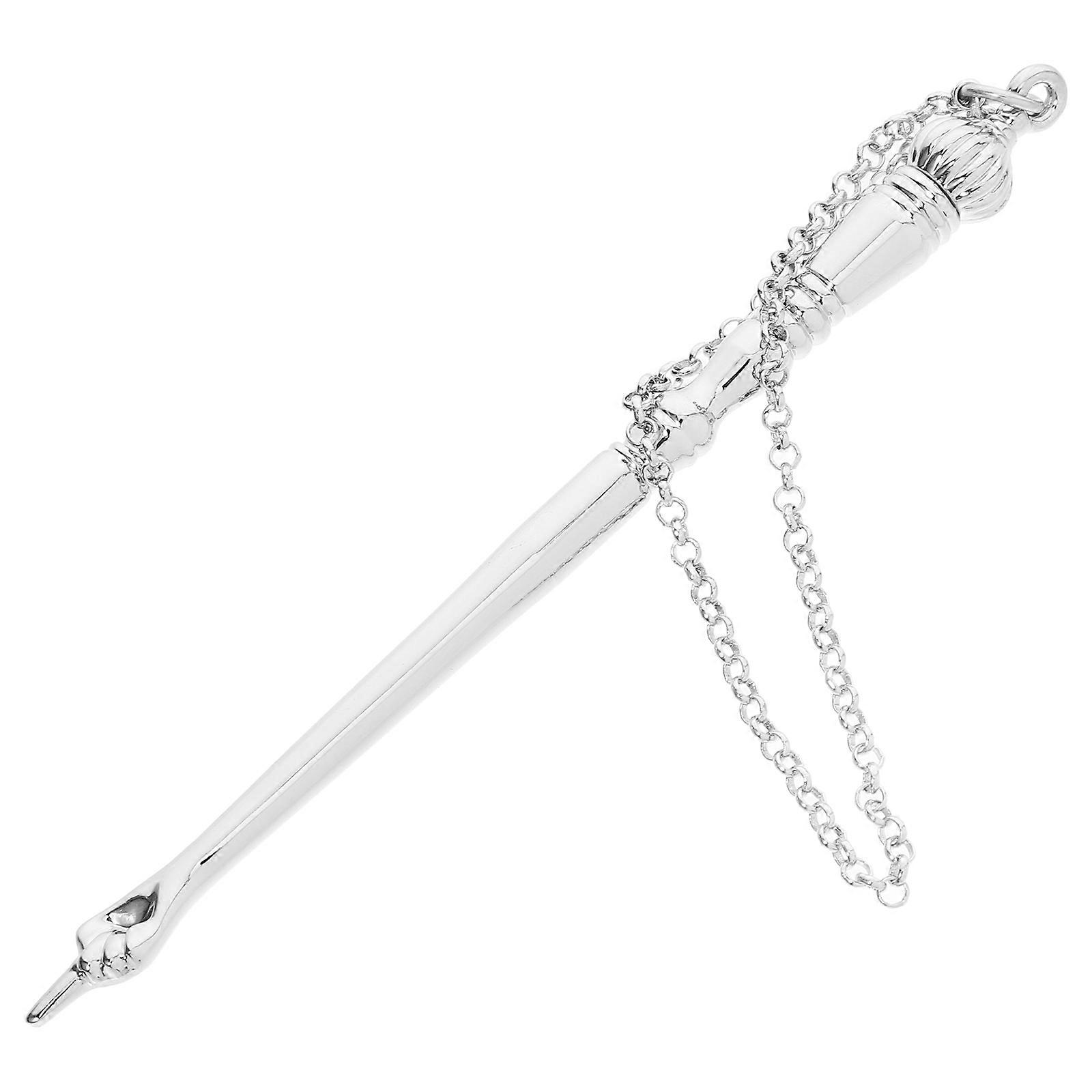 Durable Zinc Alloy Silver Pointer with Chain for Decoration Enhances Scripture Reading 3.5 Inches