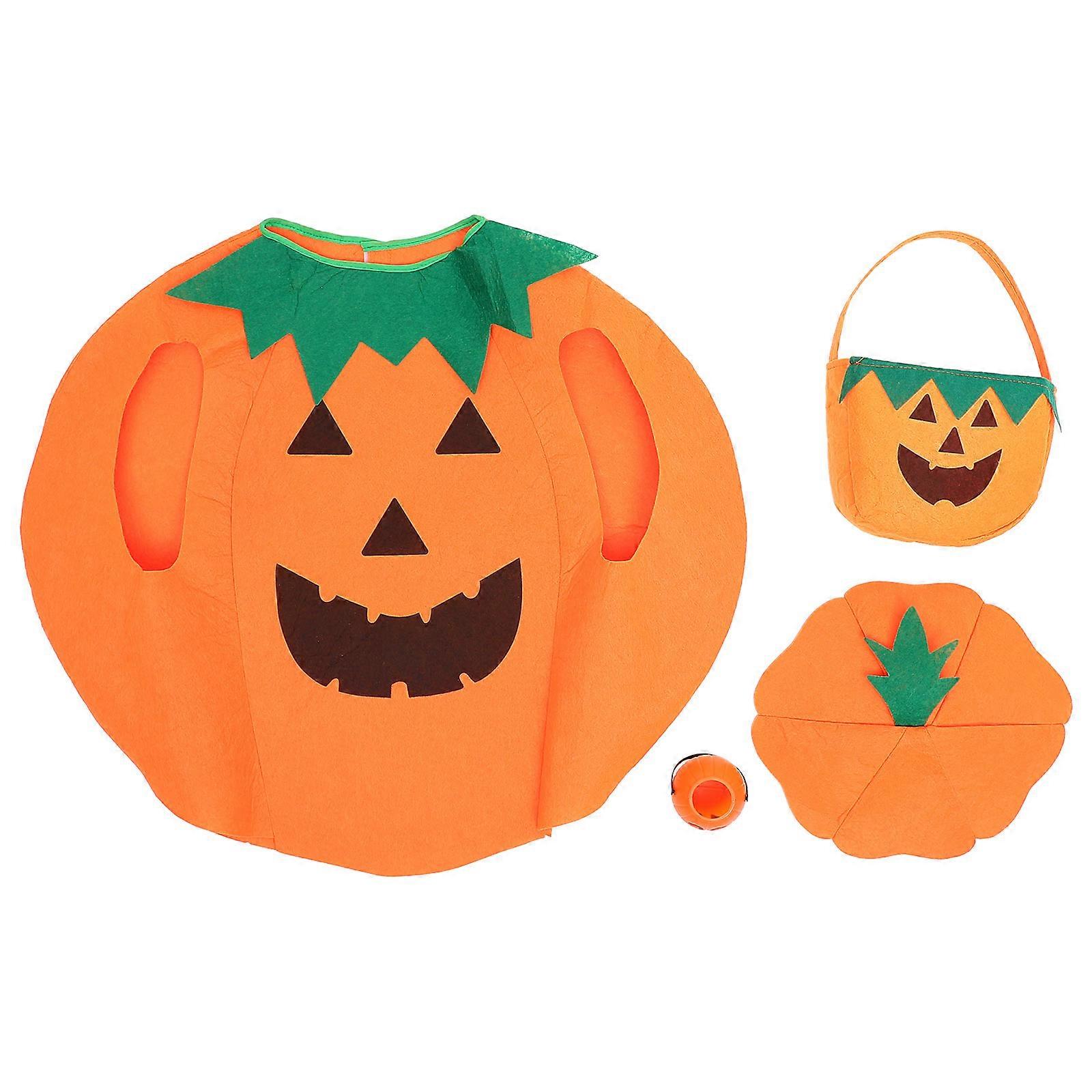 Costume Set Of Pumpkin Design For Fancy Dress Parties Comfortable For Long-Term Wear Catering To All Ages 1 Set