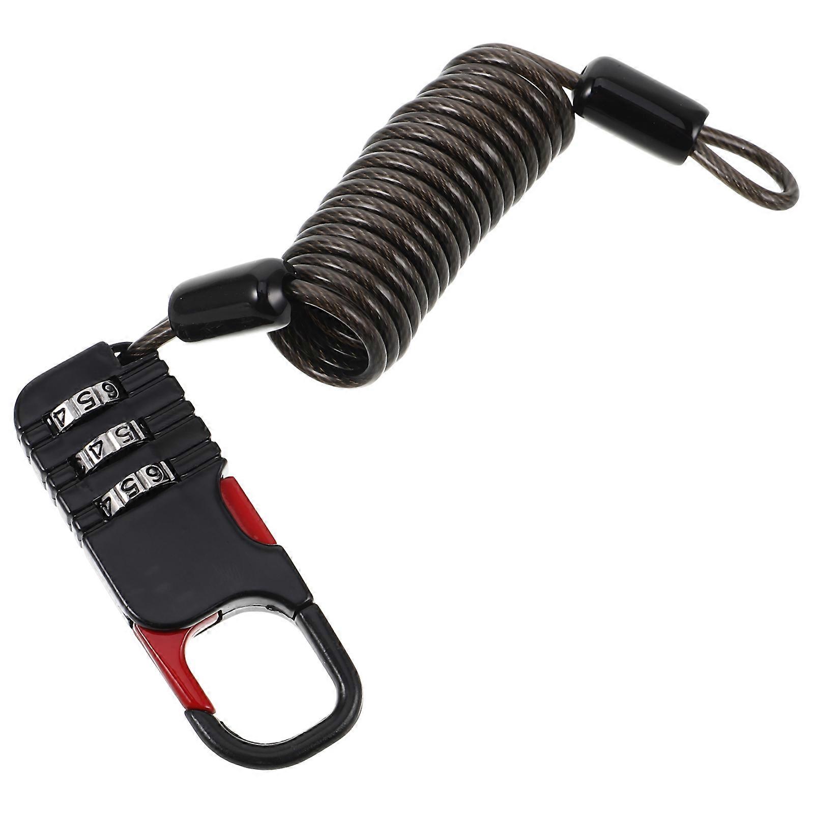 Steel Cable Lock for Bikes, Motorcycles, and Scooters – Durable Soft Wire Security Chain with Theft Protection, Portable Combination Lock, Black