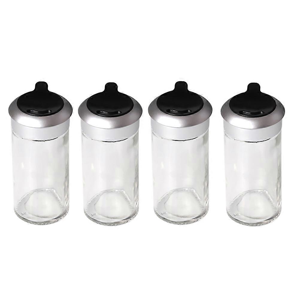 Condiment Organizer For Cooks Featuring 4Pcs 100ml Jars With Rotatable Lid Suitable For Seasoning Storage In A Kitchen Environment