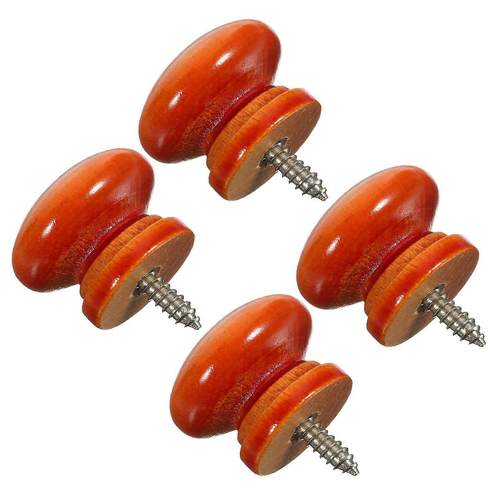 Wood Cabinet Pull Handles for Home Brown Alloy and Wood Smooth Practical Easy to Install 4 Pieces
