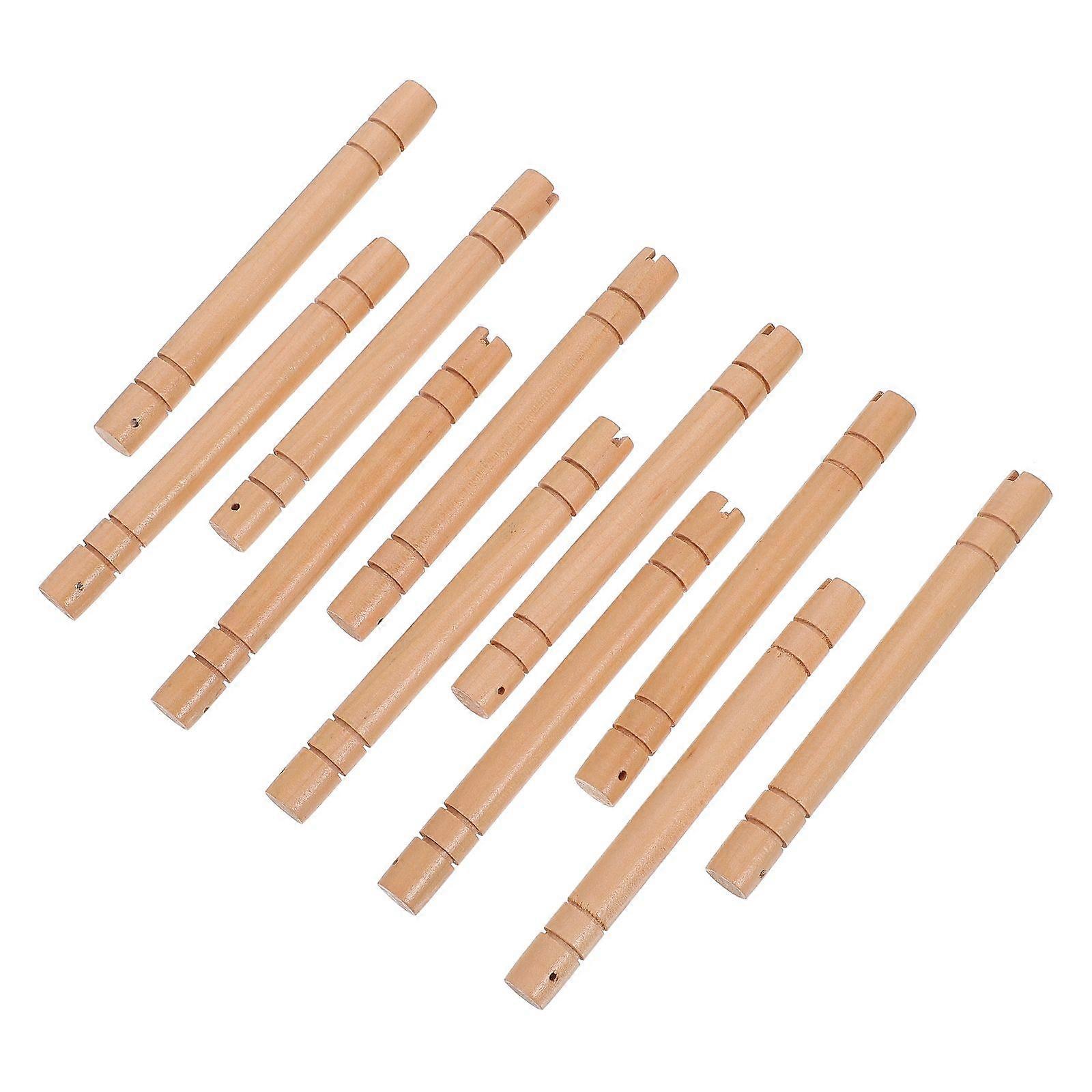 Handmade Wooden Fan Handles Lightweight Round Craft Sticks for BBQ and DIY Projects Antique Style Chinese Fan Accessories for Beginners &