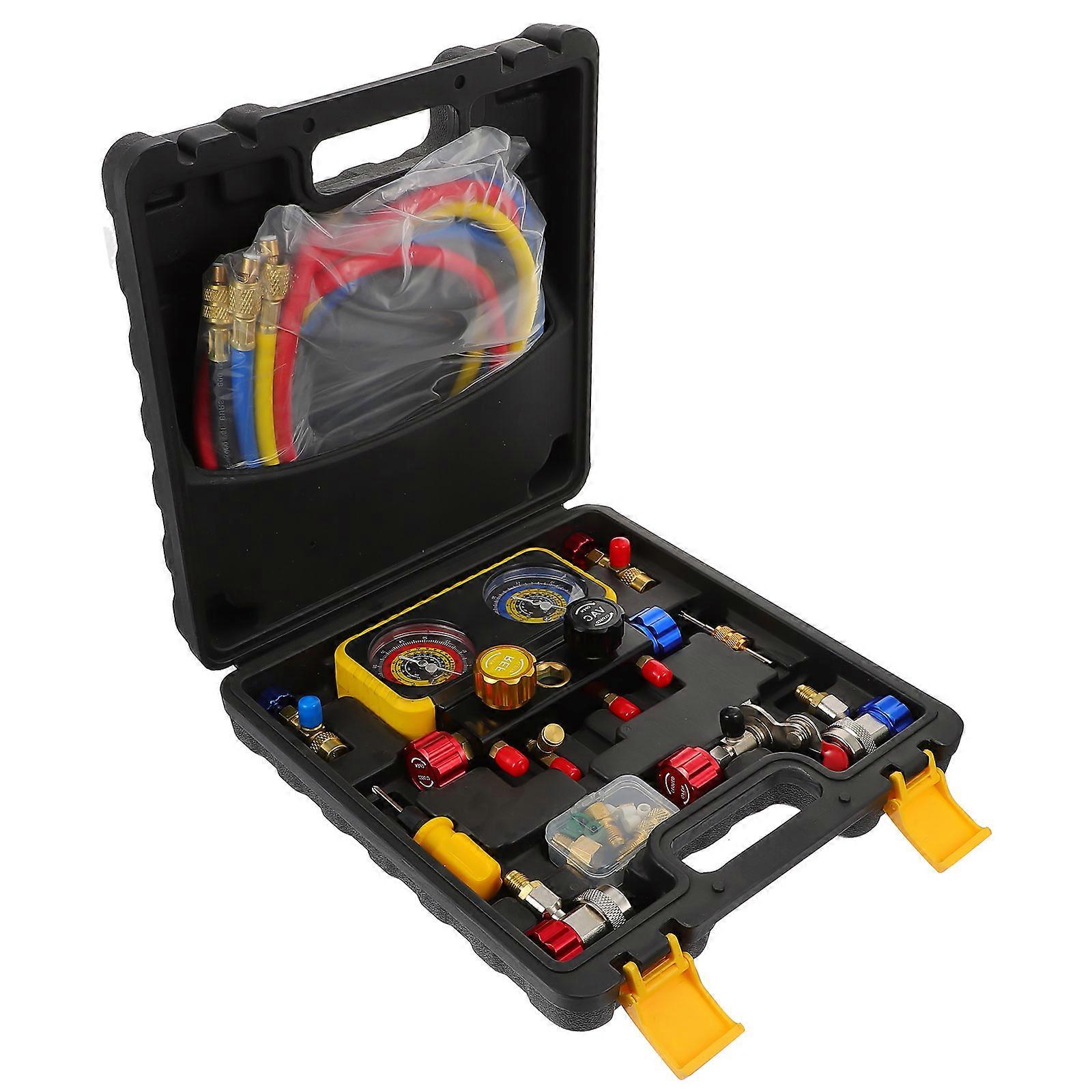 Refrigerant Gauge Set 1 Set A/C Manifold Gauge For Technicians DIY Maintenance 32.00X30.00X8.50cm Multi Craftsmanship