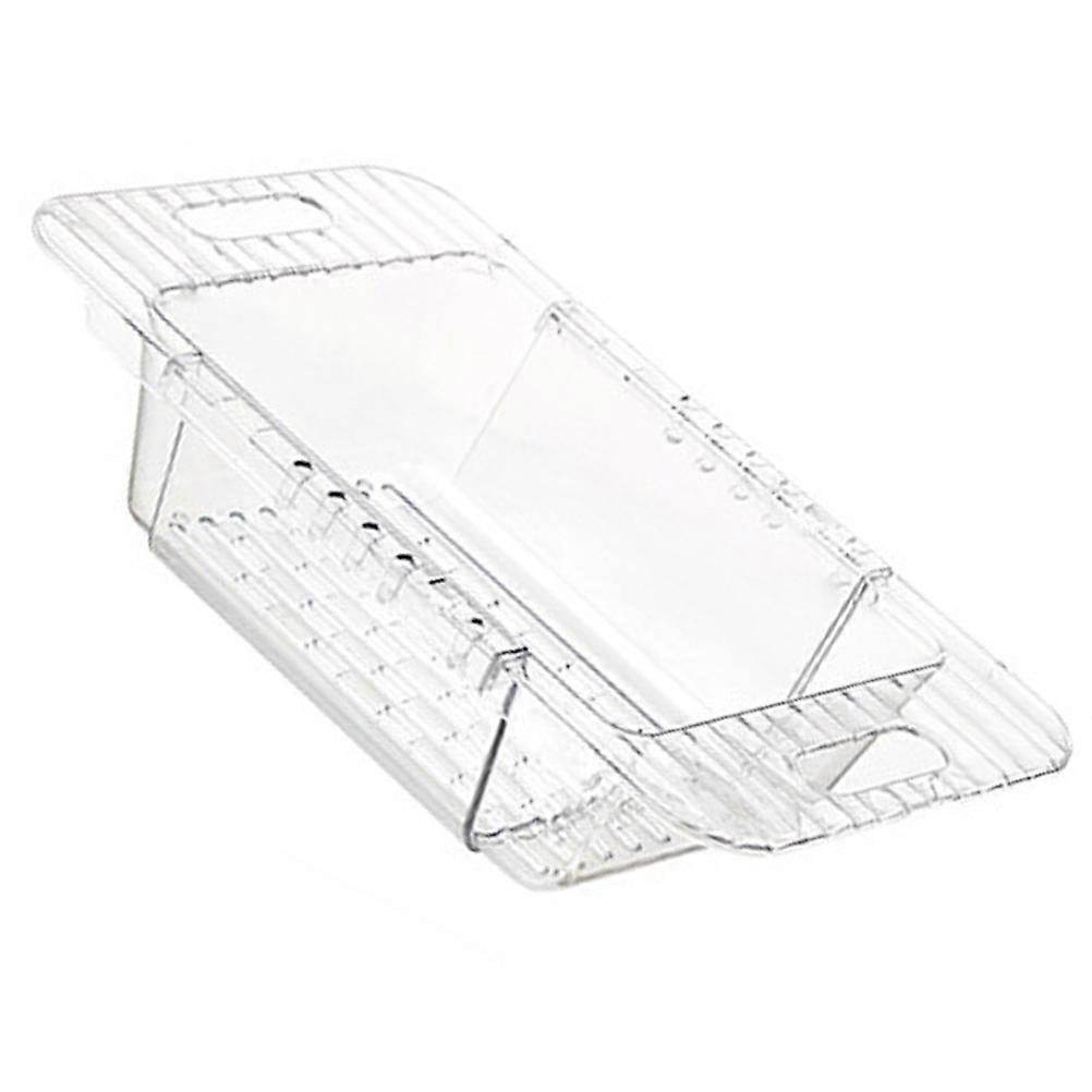 Multi-Functional Drain Basket Colander Designed For Vegetable Washing At Home With Retractable Function Clear Plastic 1Set