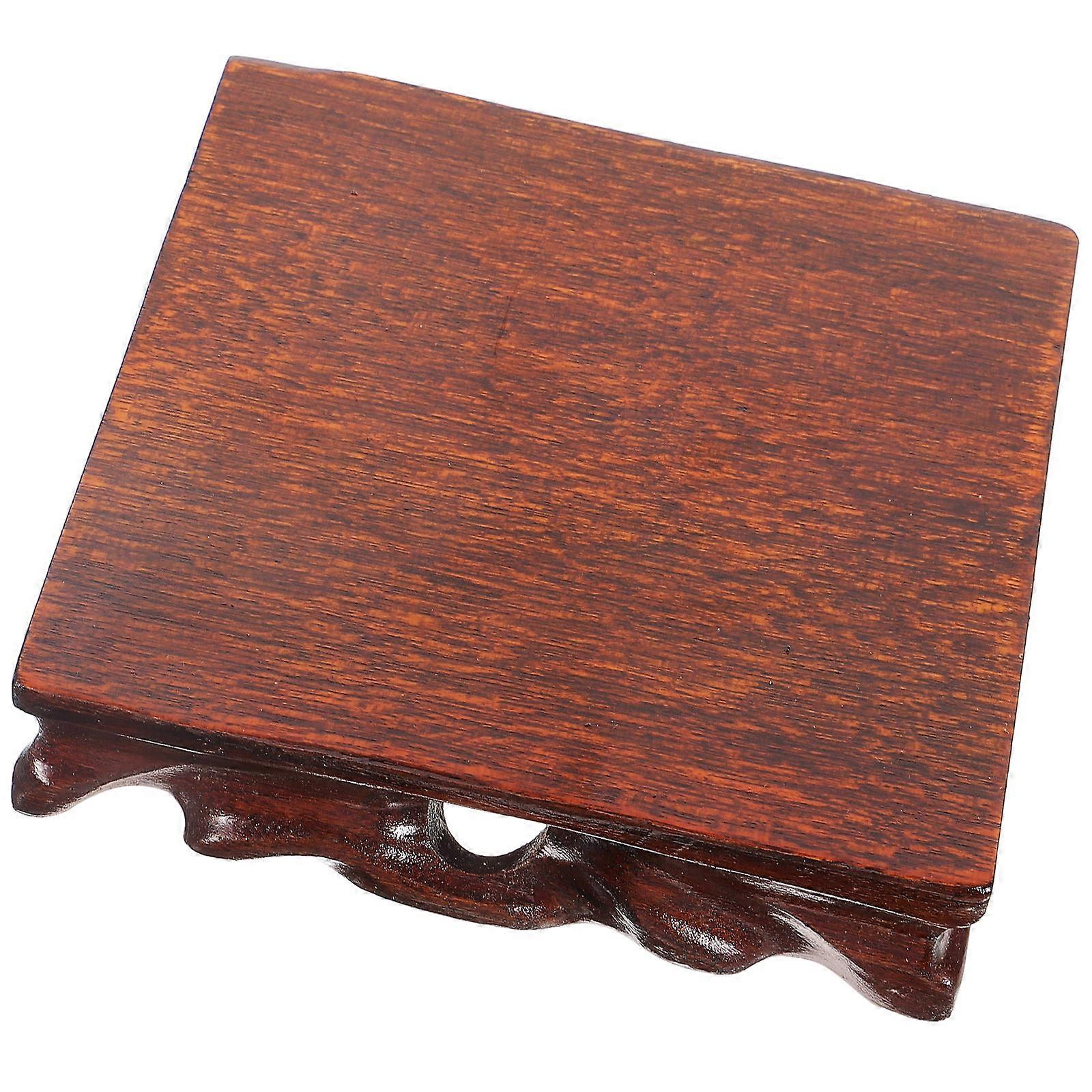Square Display Base Figurine Stand for Buddha Statues, Teapots & Planters – Unique Root Craftsmanship for Home Decoration