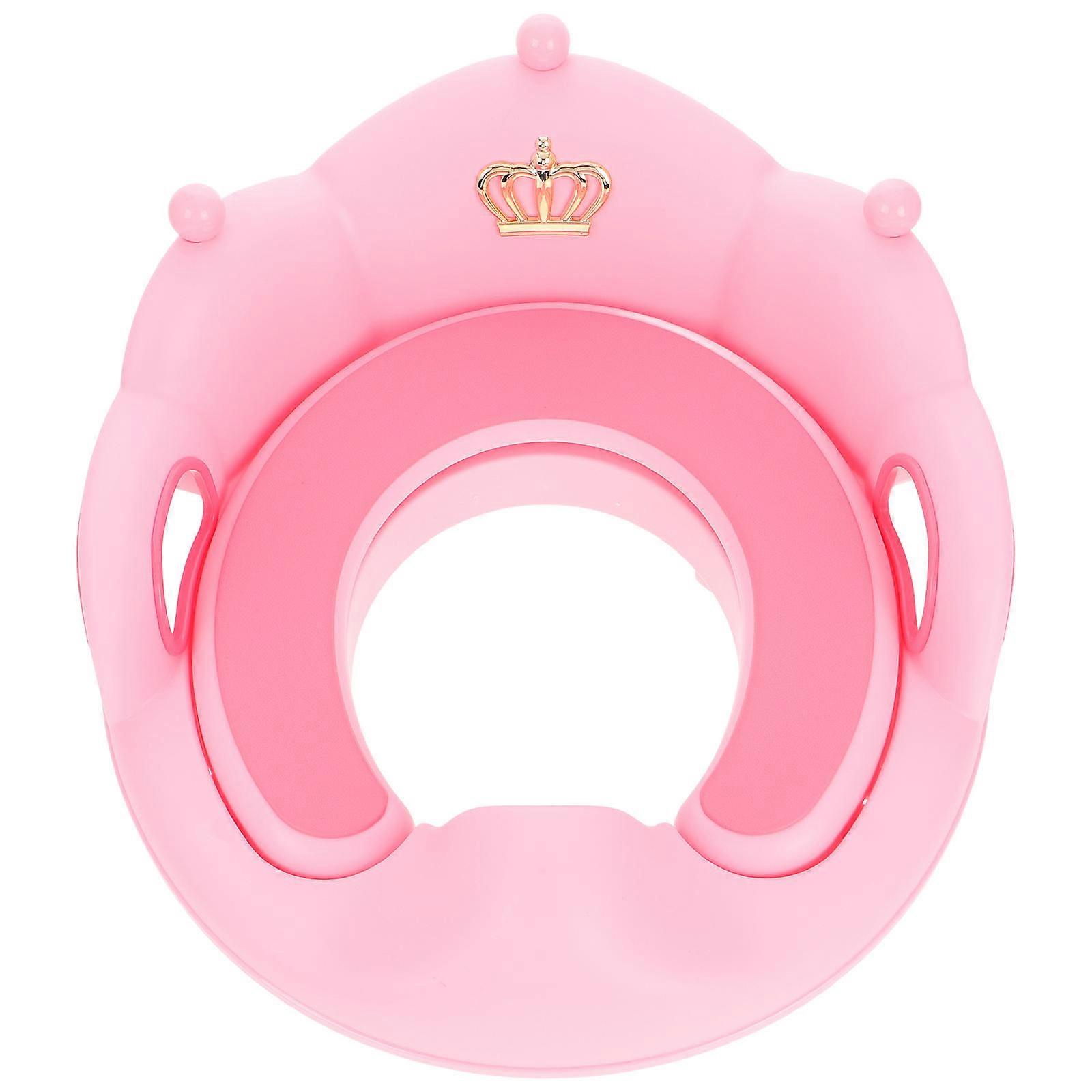 Large Potty Training Seat with Detachable Soft Cushion and Handle, Non Slip Toilet Attachment for Boys, Easy Clean Pink Potty Chair for Comfortable