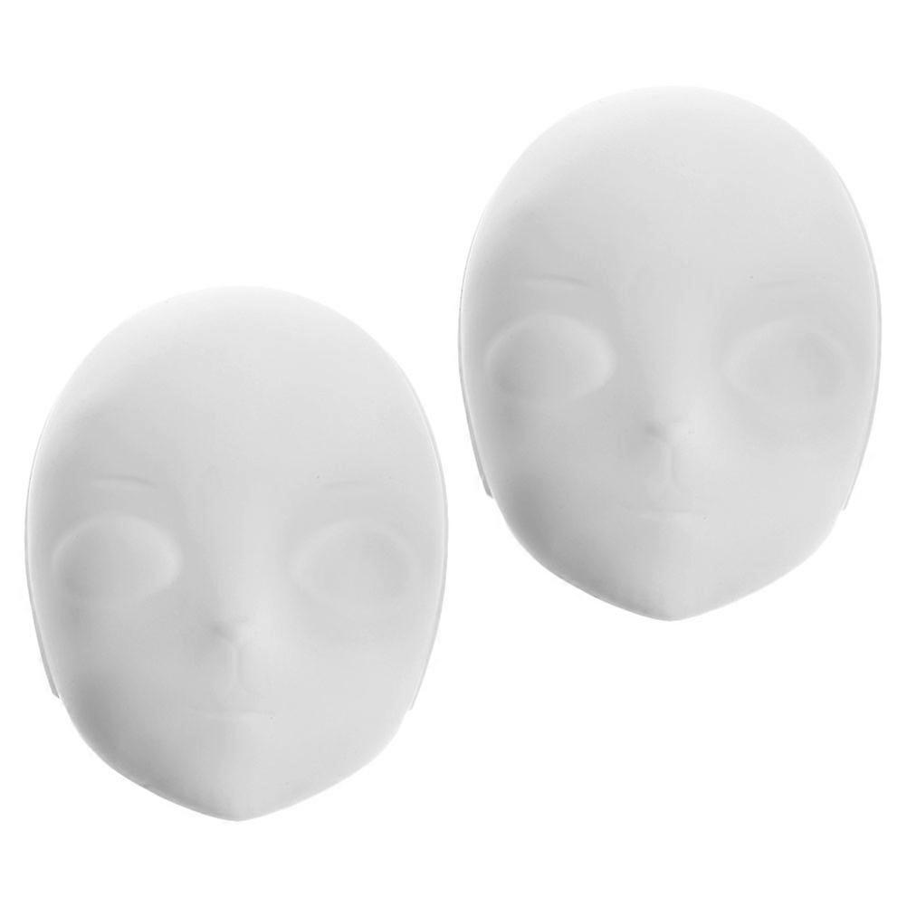 Matte White PVC Masks 2PCS Half Face Costume Crafts for Halloween Cosplay & Masquerade Party Frosted Surface with Realistic Detailing for Hand