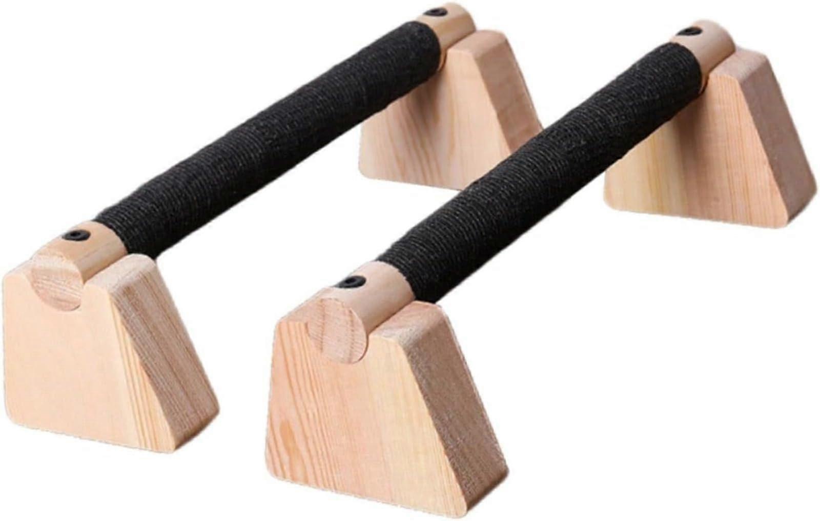 Stellar Fung Hwa 2 Pieces Push Up Bar Parallette Wooden Parallette for Men Women Portable Robust Structure Push Up for Exercise Floor Training 40 cm