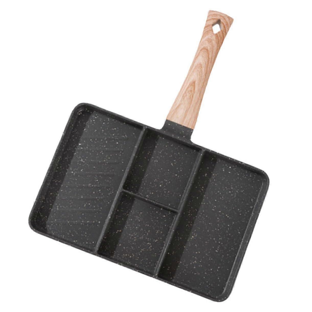 Non Stick Egg Frying Pan With Ergonomic Handle And Divided Design For Hamburgers And Eggs Easy To Clean And Daily Use