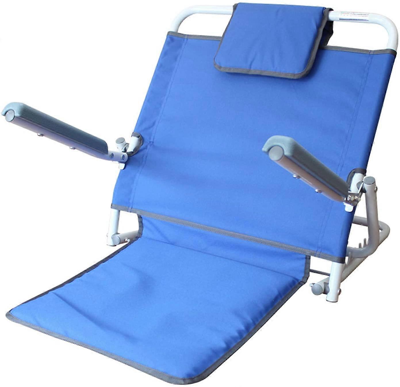 Bed Backrest Support, 7-Position Adjustable Backrest With Armrest, Foldable Portable Bed Chair Recliner For Bedridden