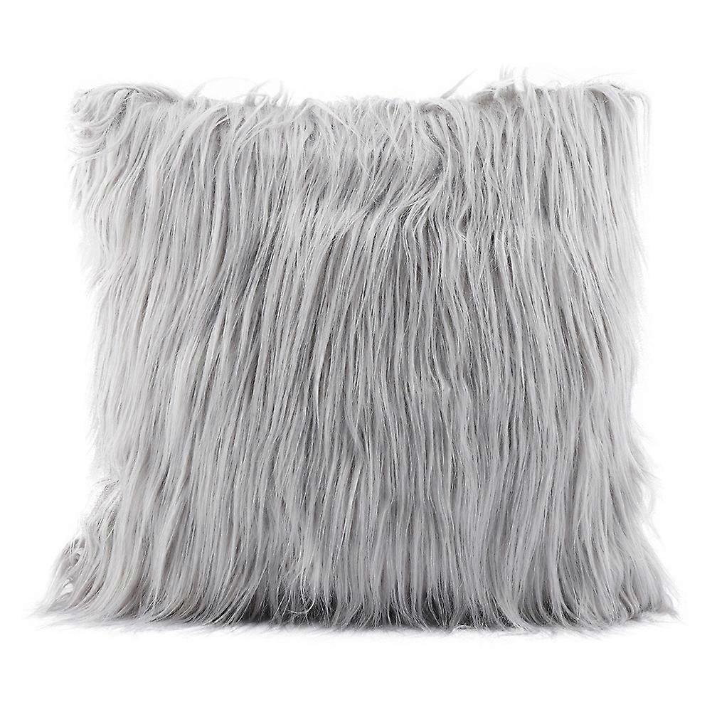 45*45cm Soft Plush Pillow Case Sofa Car Bed Decorative Pillow Cover without Inserts Gray