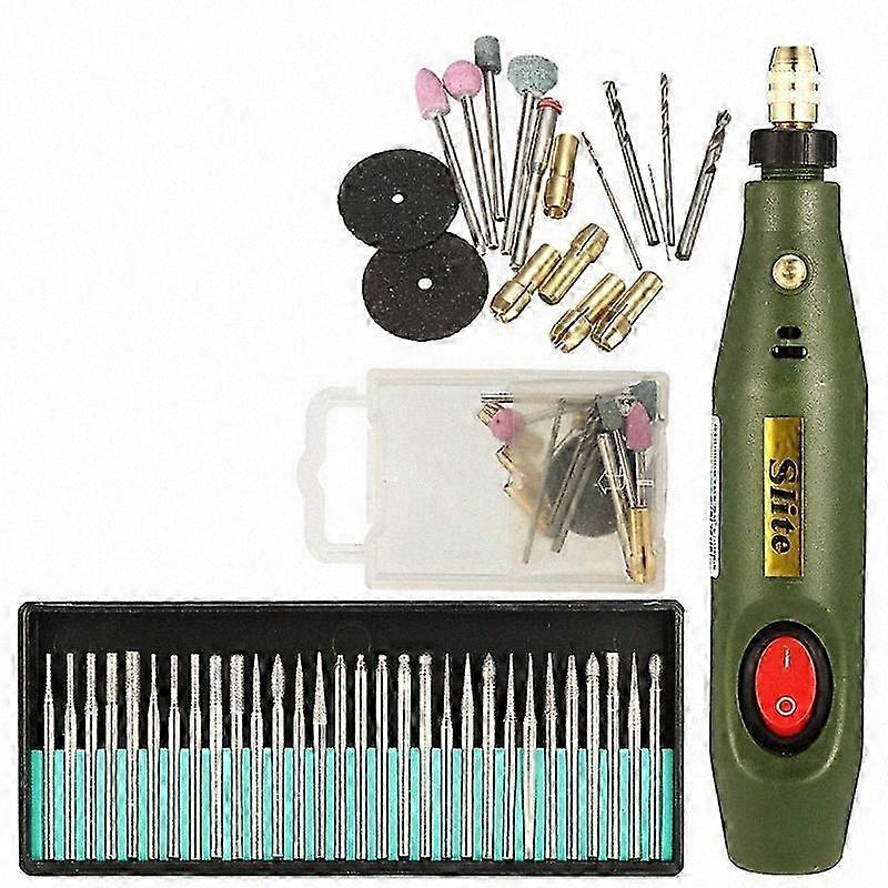 Portable Mini Electric Wood Carving Tool Set + 30Pcs Diamond Wood Carving EU Plug