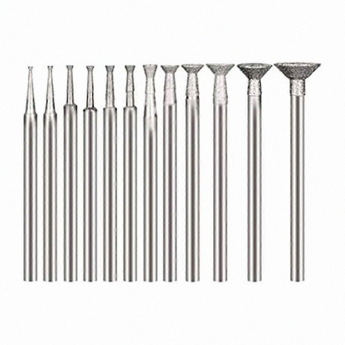 Bowl Shape Diamond Grinding Burr Fits for Rotary Tool Includes for with 2.35mm (Pack of 12)