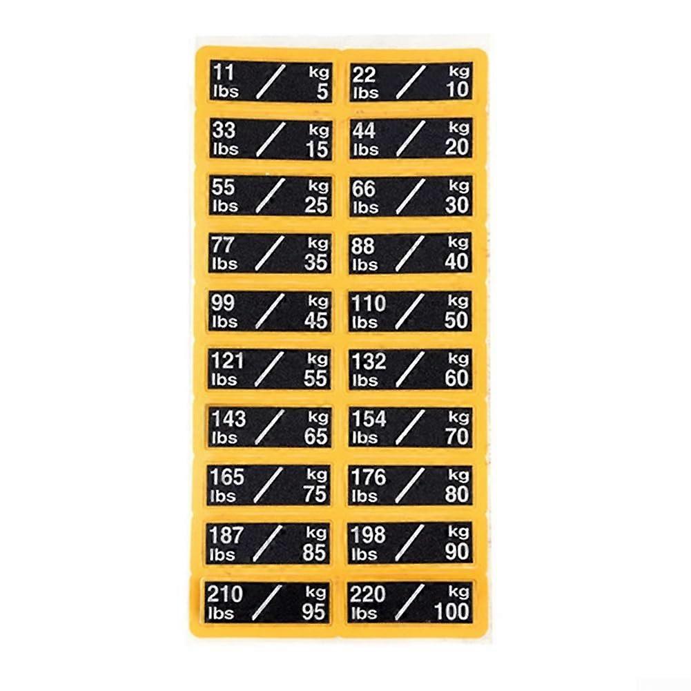 Identification Stickers for Gym Weights Visibility Labels from 10LB to 100LB, Smooth Material Resists Erosion (5100kg)