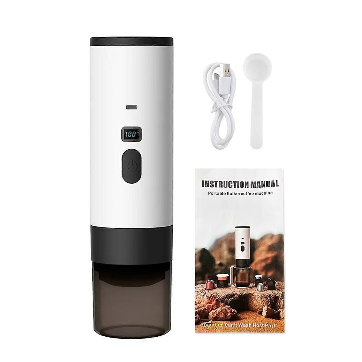 Portable Espresso Coffee Machine - Wireless, Electric for Car, Home & Camping, Compatible with Caps
