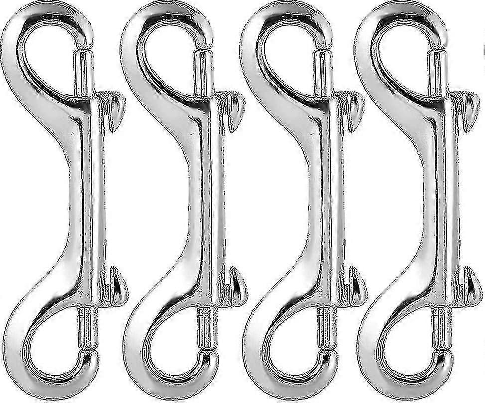 4-Piece Heavy Duty Lobster Clasp Hooks with Double Ended Bolt Snap for Secure Fastening