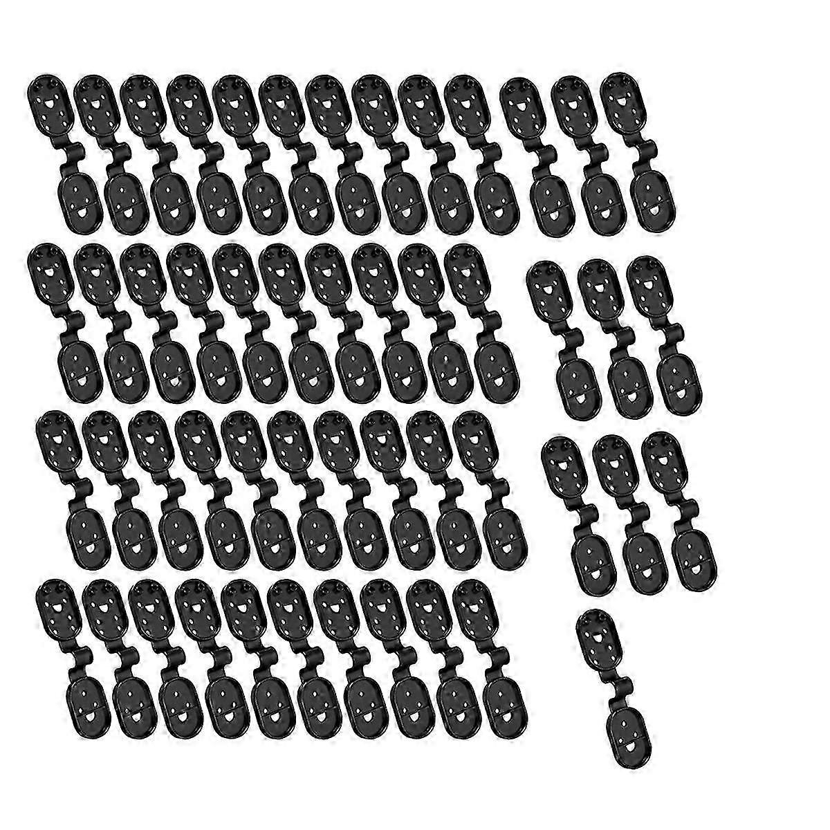 50 Piece Shade Cloth Plastic Clips Ellipse Plastic Black Clips for , Garden Netting,Anti Bird Netting