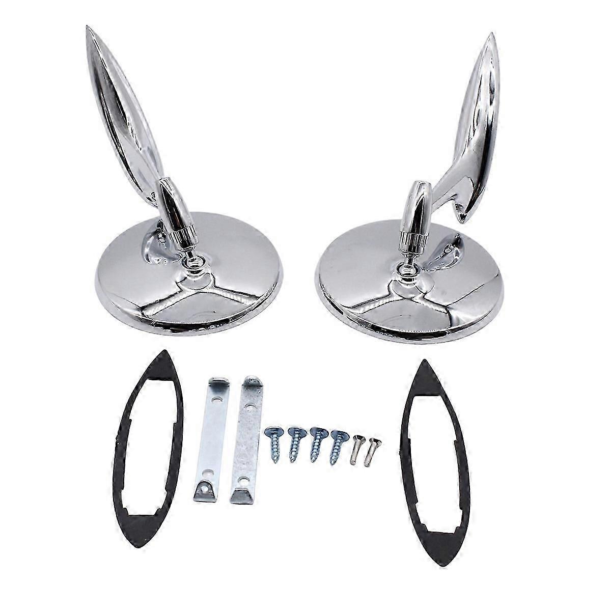 Espelhos redondos de gravata borboleta para carros clássicos 1962-1965 com base canelada