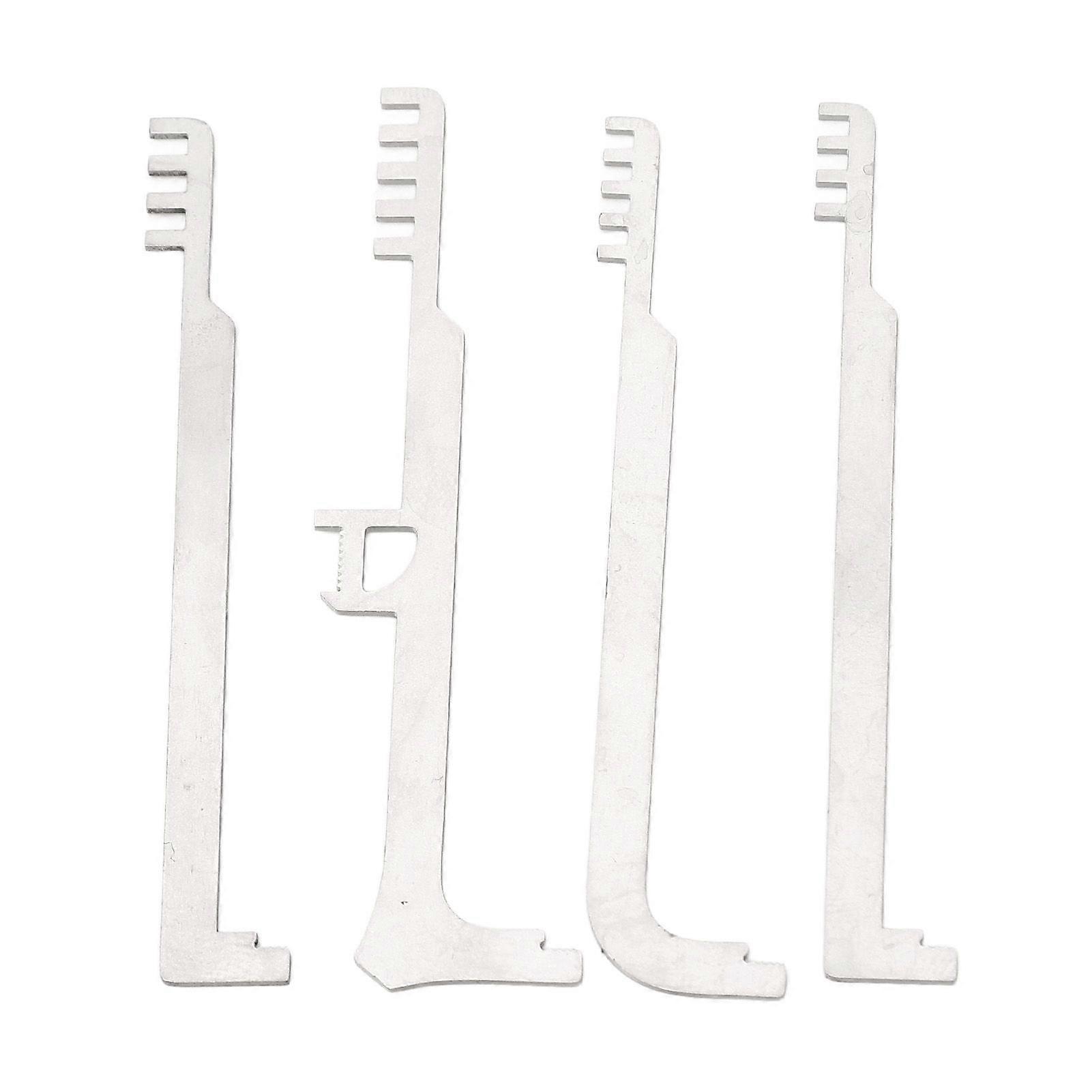 4PCS Comb Lock Picks Metal Teeth Tools Portable Stainless Steel Pick Combs for Firefighting Repair
