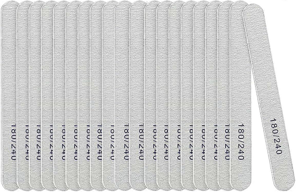 Nail File 20 PCS Professional Double Sided 180/240 Grit Durable Nail Files