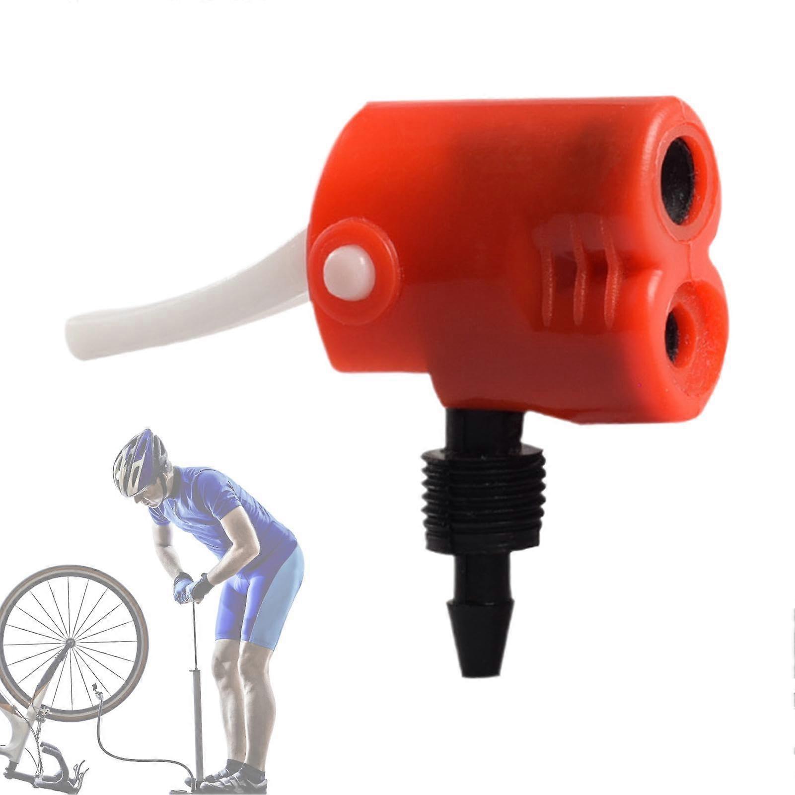 Air Pump Nozzle, DualPurpose Inflator, LeakProof, Bicycle and Motorcycle Compatible, Red