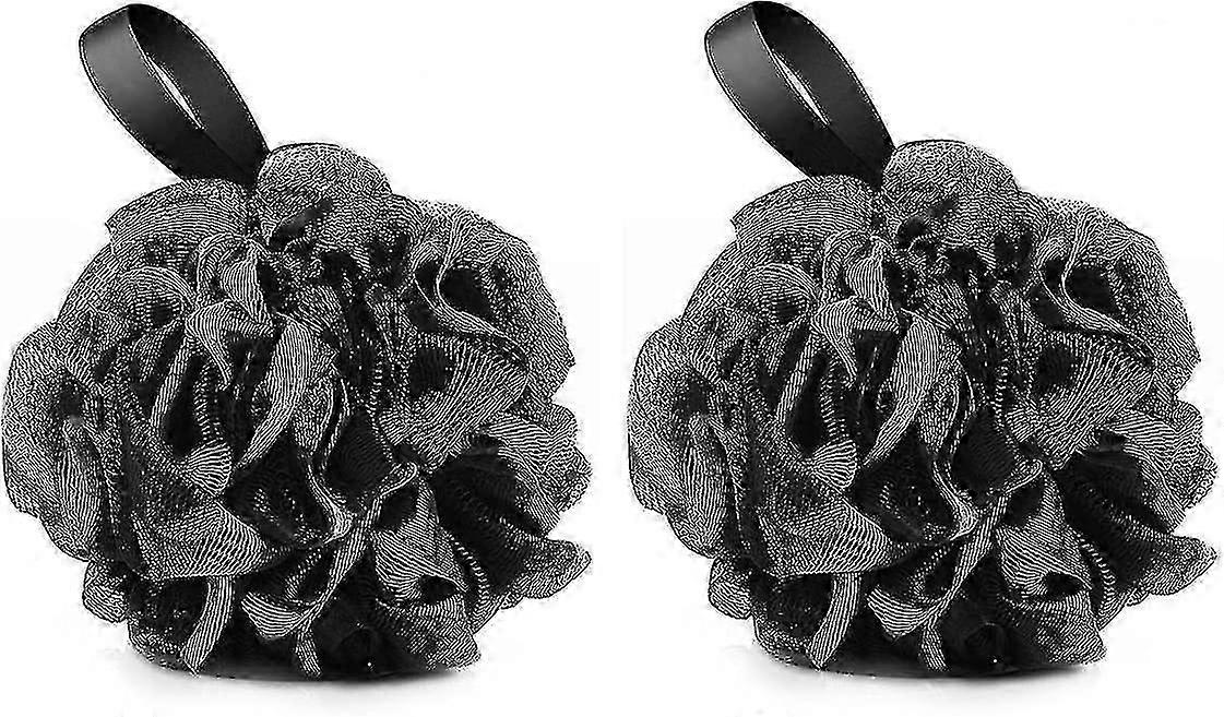 Exfoliating Bath Puffs 2 Pack - Eco-Friendly Mesh Loofahs for Gentl...