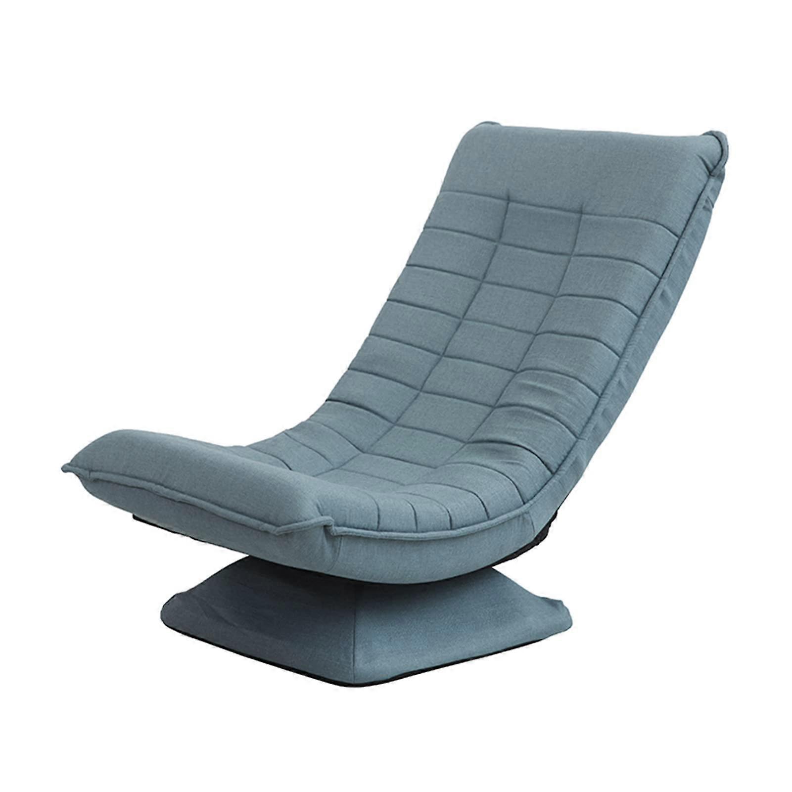 Sun Loungers Folding Lounge Chair, Adjustable Reclining Floor Chair With 360Degree Swivel Base, Blue Reading Chair