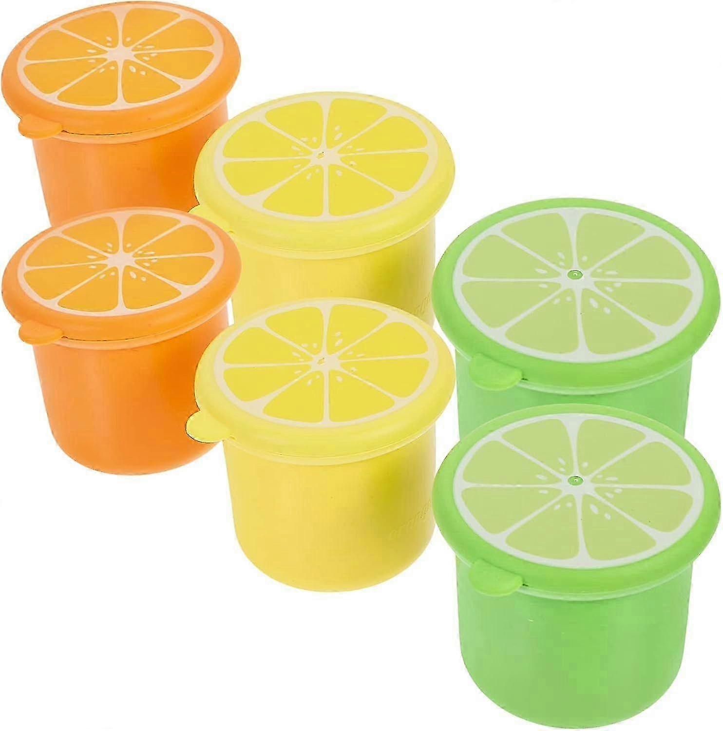 6pcs Round Ice Tray Mold Container with Lid Juice Container Circle Silicone Mold Cocktail Ice Molds Ice Cream Carton Ice Block Mold Froze Ice Cube Mol