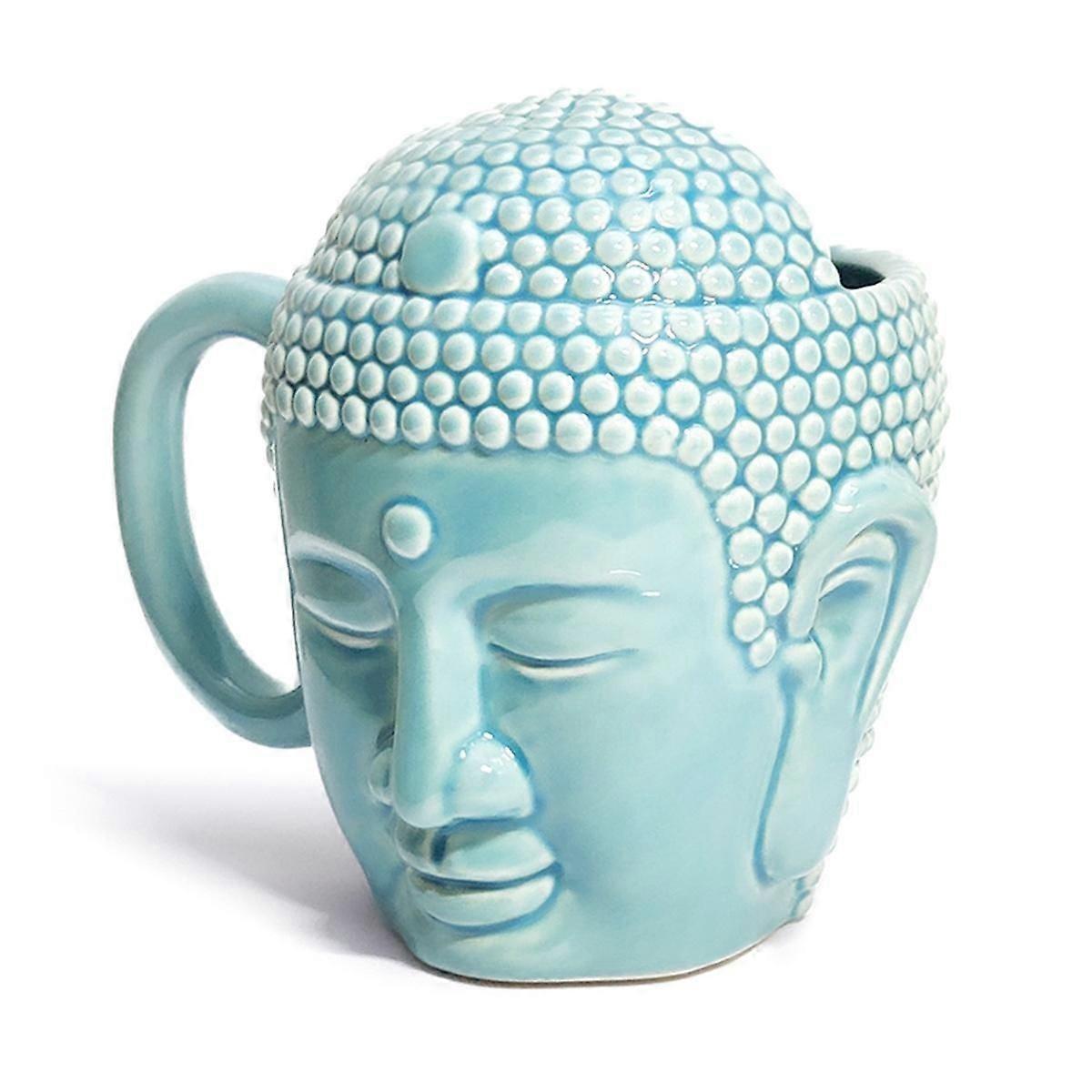Copo de café Tathagata em formato de Buda, copo durável com cabeça de Buda, copo de cerâmica
