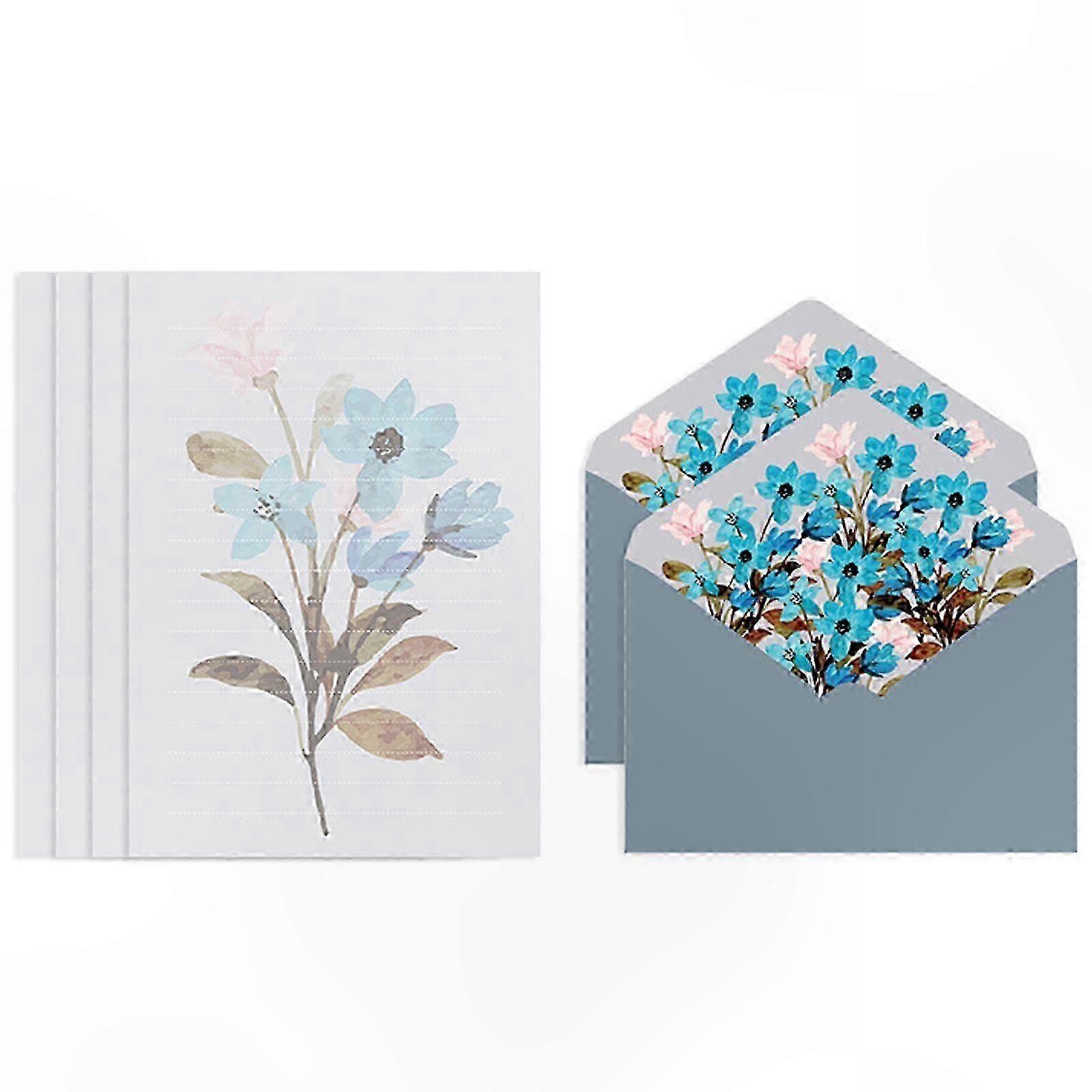 A5 Floral Stationery Set with Lined Sheets and Envelopes for Invitations & Letters