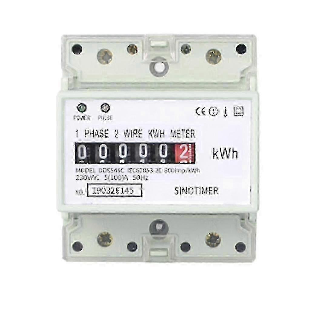 Single Phase kWh Meter for 220V, 100A Analog Energy Usage Monitor
