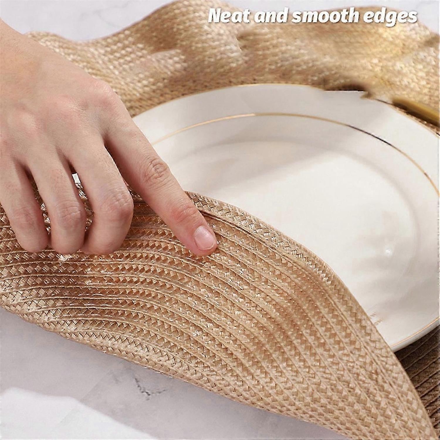 Wave Round Placemat, Round Anti-scalding Mat,Kitchen Table Mat,Silver