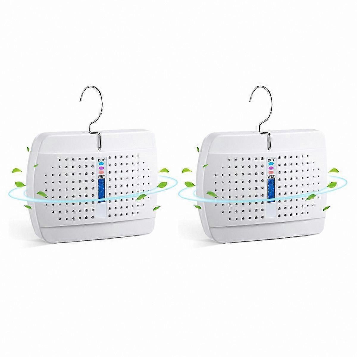 Compact Rechargeable Dehumidifier, 2 Pack, EU Plug Included