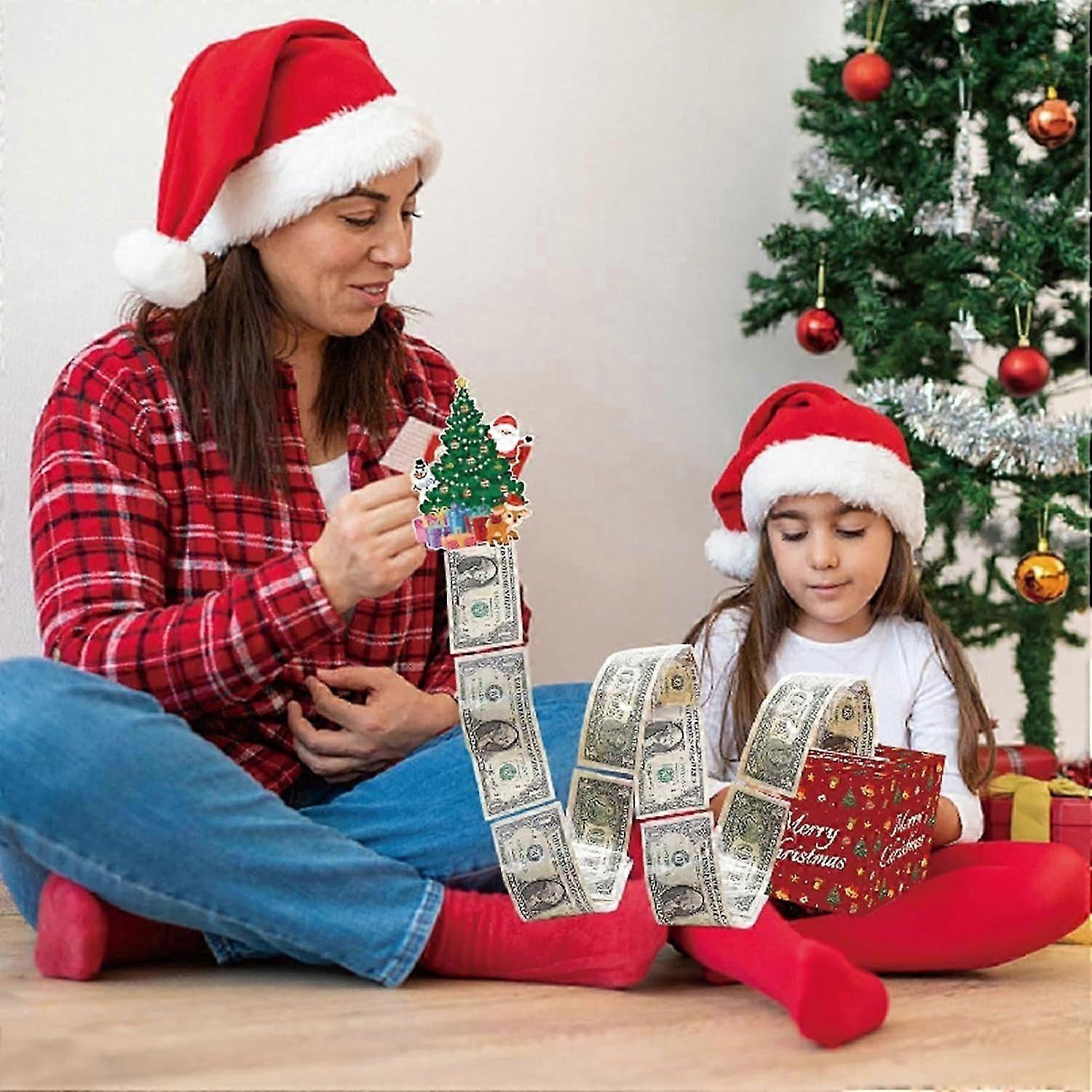 Christmas Money Holder with PullOut Card and 30 Transparent Money Pouches