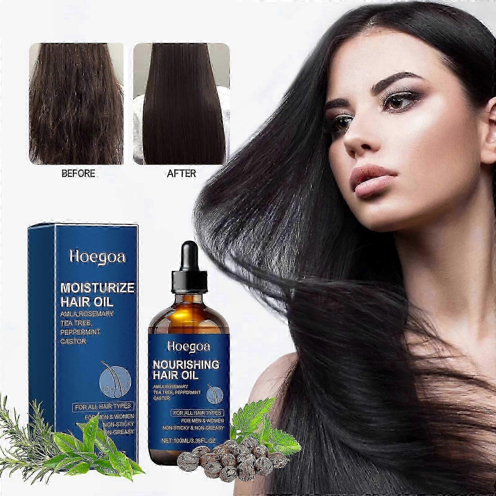 زيت شعر مغذي عالي الجودة ، زيت مرطب للشعر 100 مل ، زيت نمو الشعر للشعر التالف ، الشعر المجعد ، الشعر المجعد ، فروة الرأس الجافة - للرجال والنساء