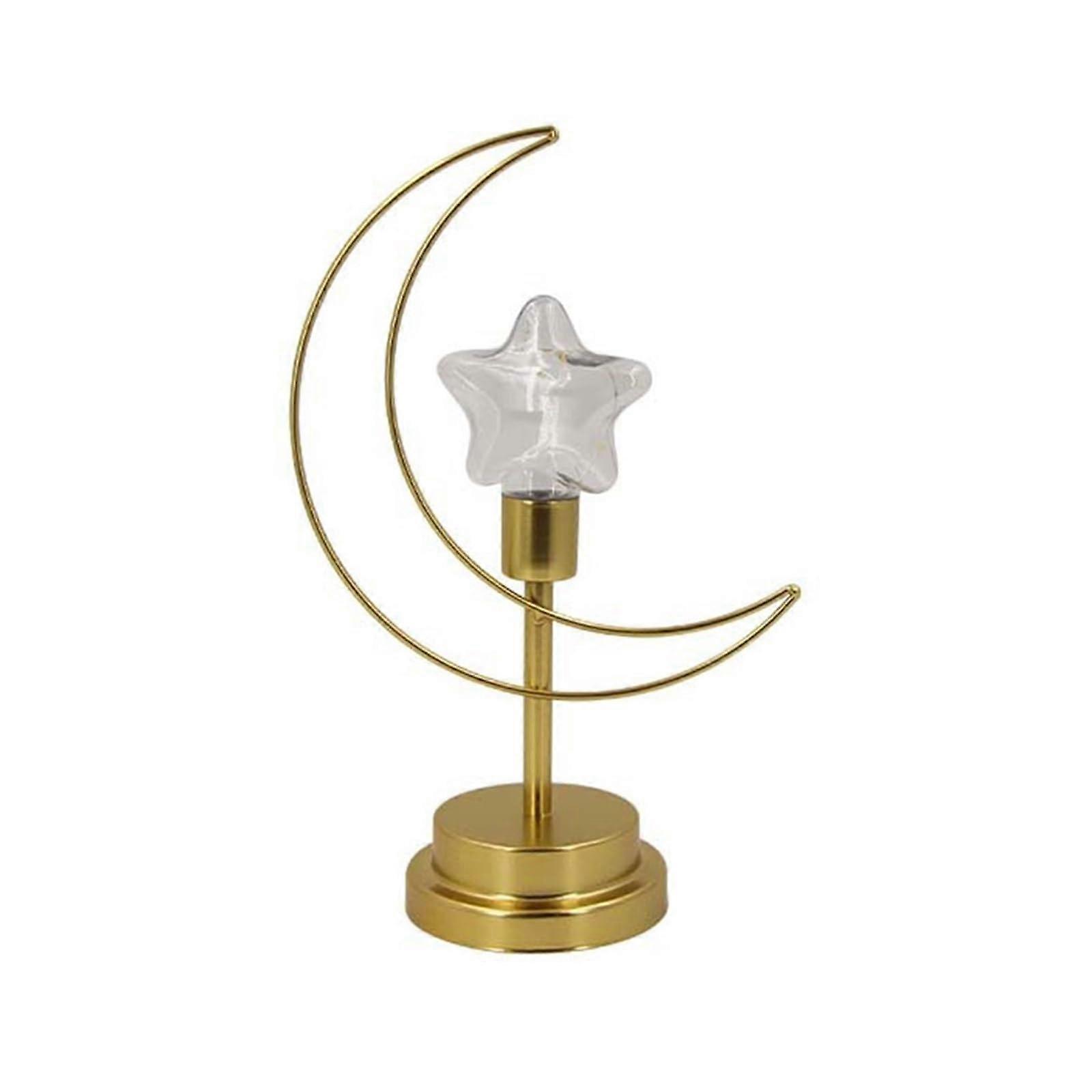Decorative Table Lamp Ramadan Crescent Moon Design Battery Operated Desk Lamp Moon Table Light For Home Party Bedroom