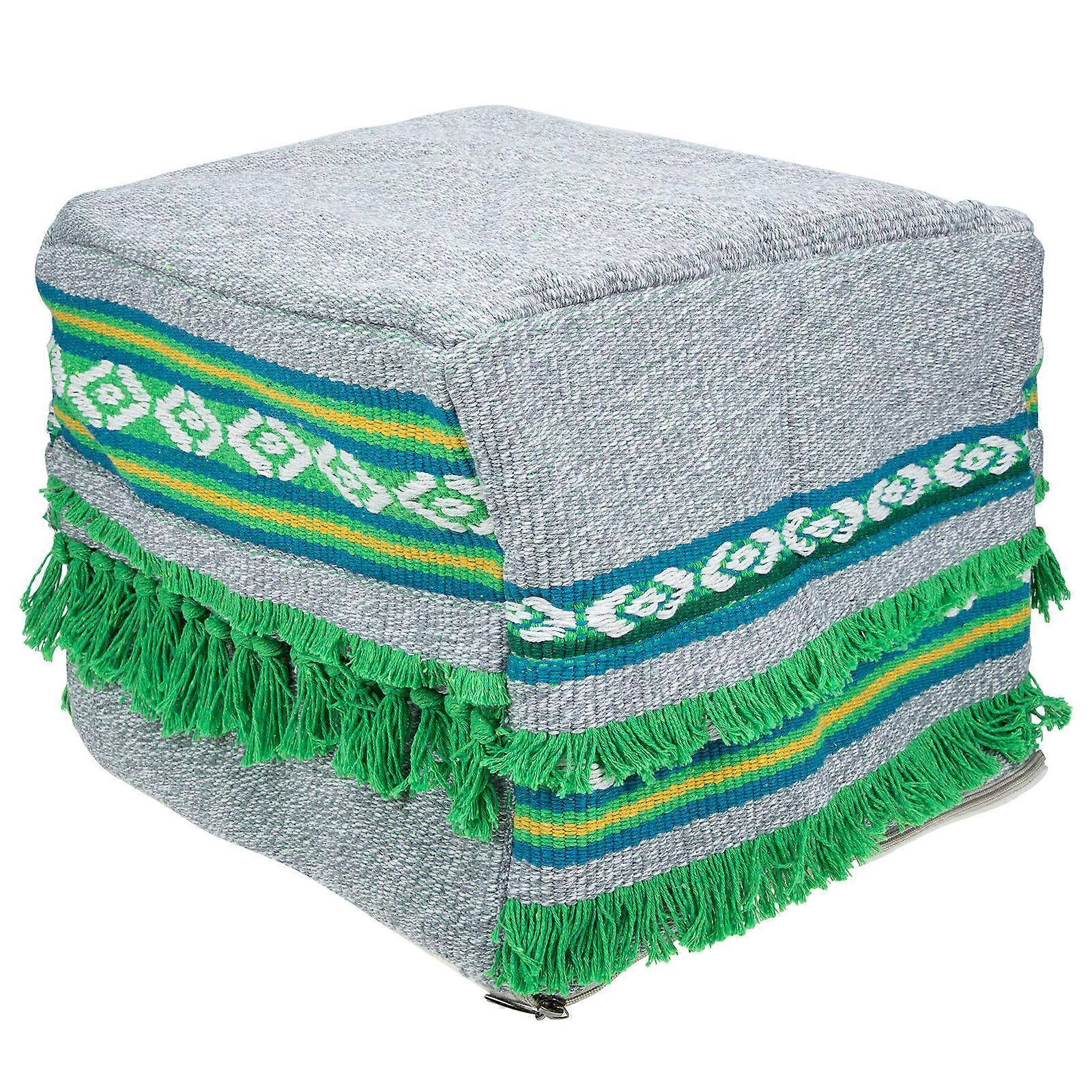 Foot Rest Stool Cotton Linen for Home 1 Detachable Washable Stool Cover